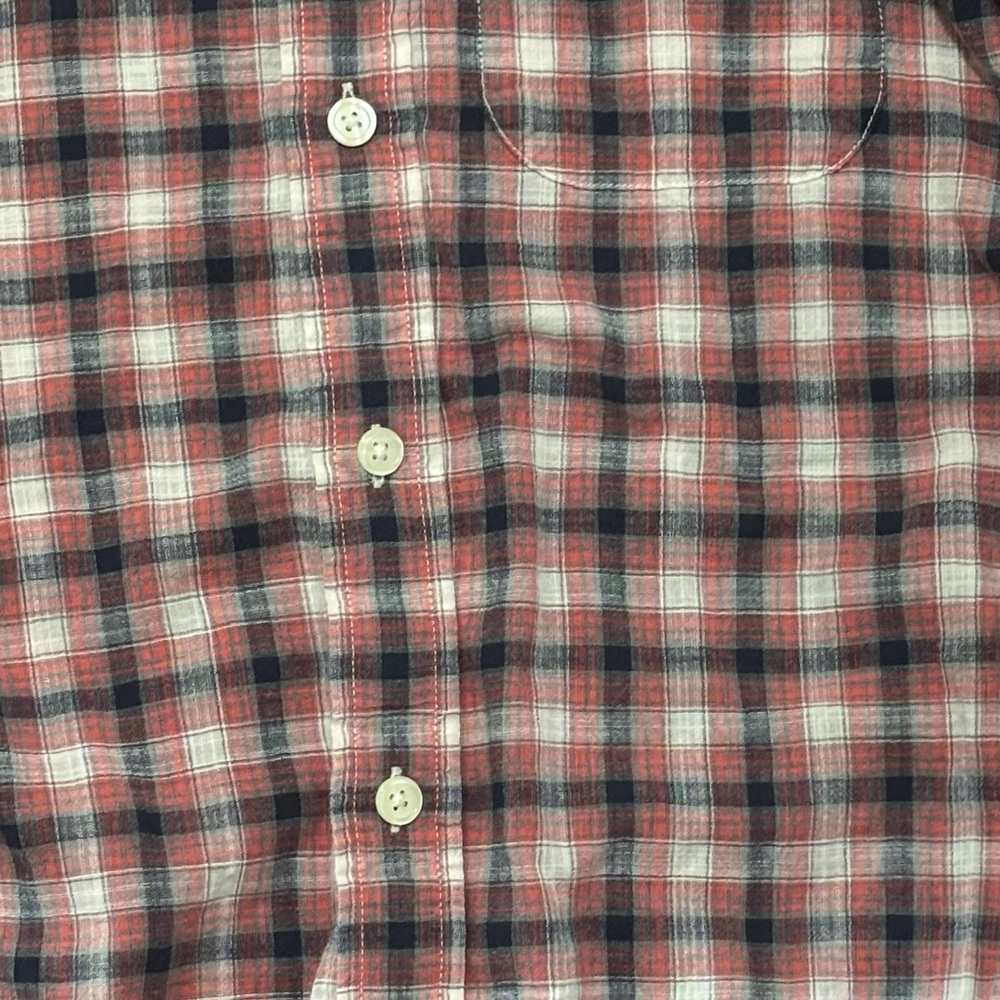 Abercrombie & Fitch Men’s Red Blue Plaid Muscle Fit Button-Down Shirt – Size M - Picture 3 of 6